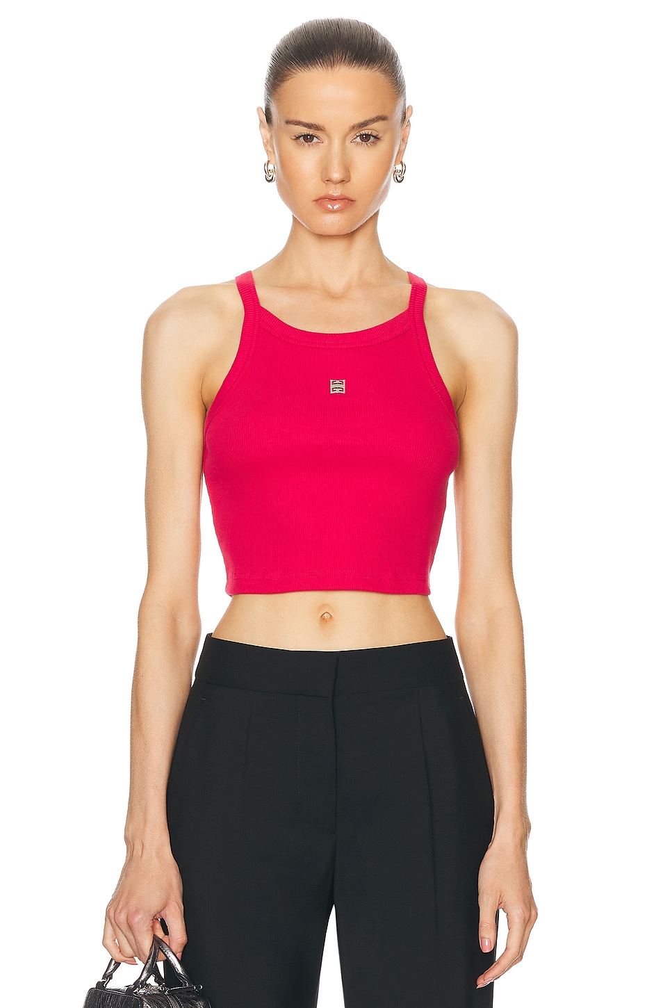 Image 1 of Givenchy Cropped Tank Top in Raspberry
