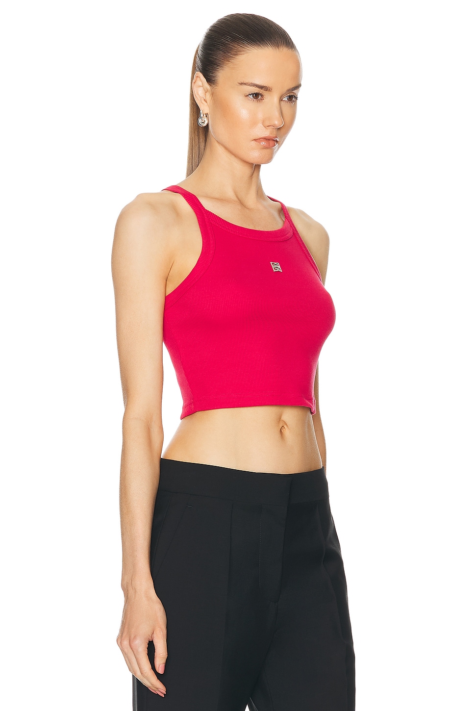 Shop Givenchy Cropped Tank Top In Raspberry