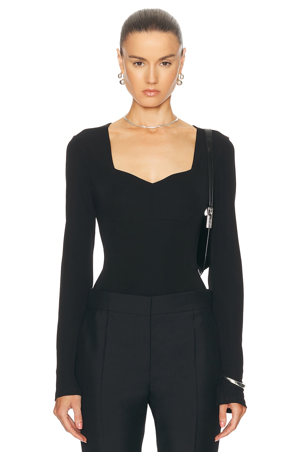 Image 1 of Givenchy Long Sleeve Bodysuit in Black