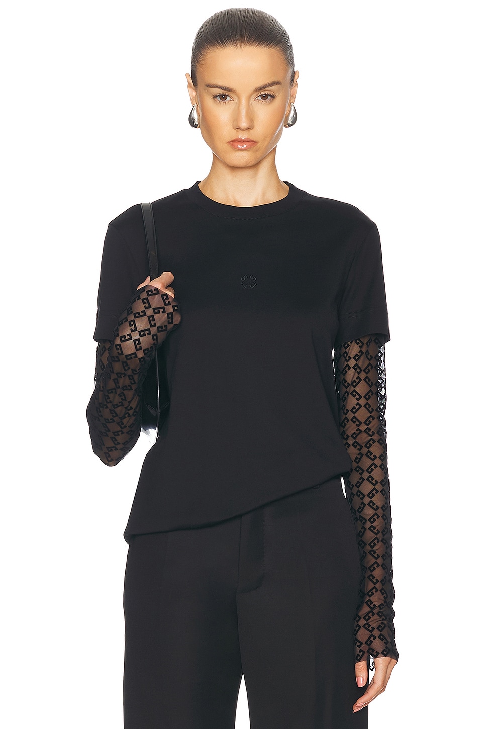 Shop Givenchy Double Layer T-shirt In Black