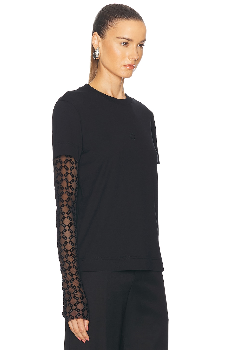 Shop Givenchy Double Layer T-shirt In Black