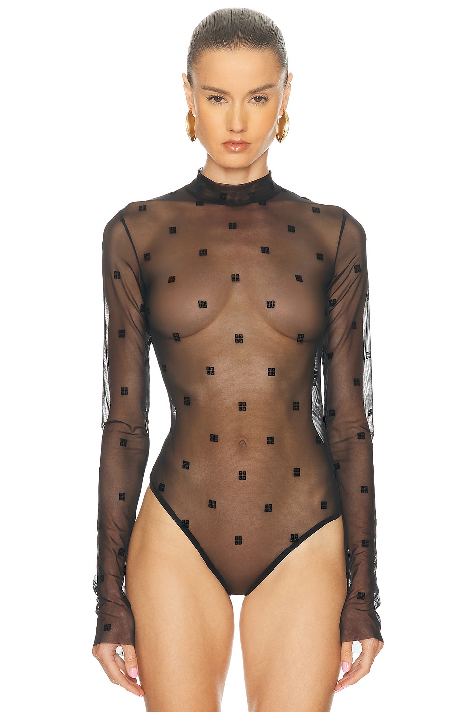 Givenchy Sheer Long Sleeve Bodysuit