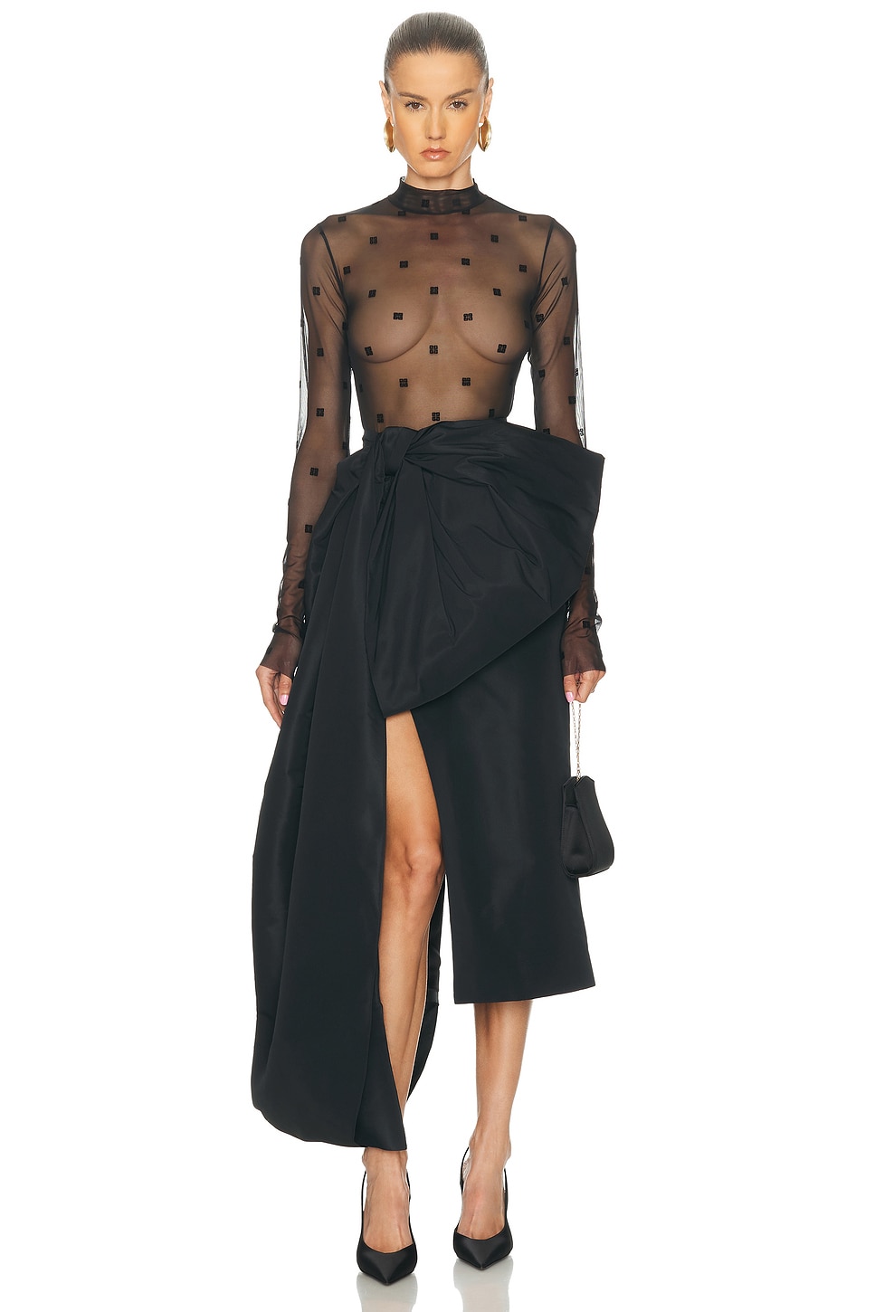 Givenchy Sheer Long Sleeve Bodysuit