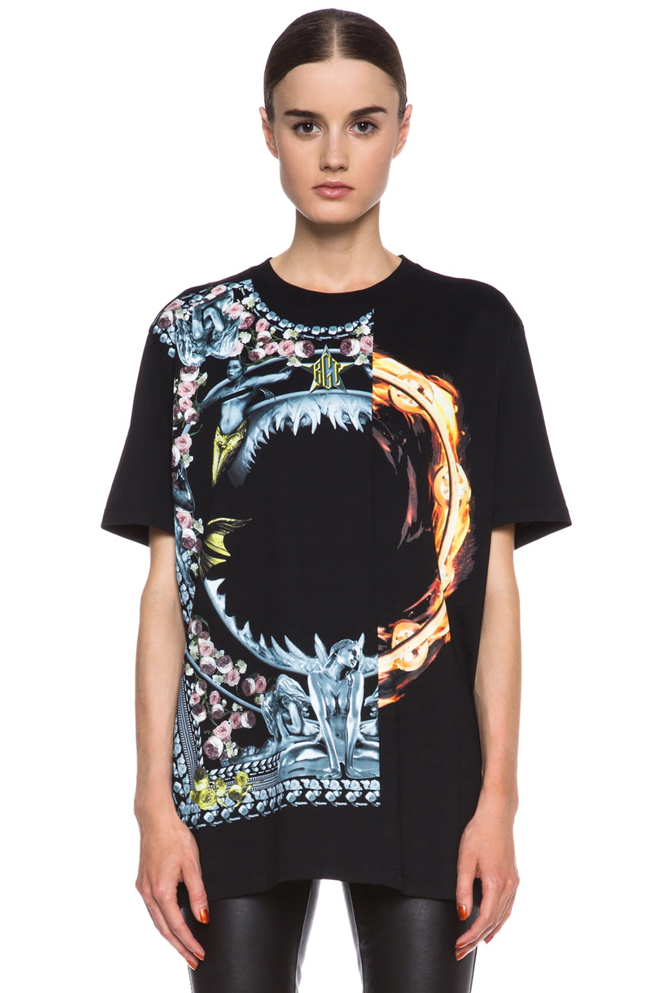 Image 1 of Givenchy Orgy vs. Flame Cotton Tee in Black