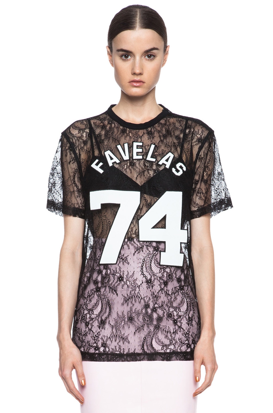 Image 1 of Givenchy Lace Knit Favelas Tee in Black