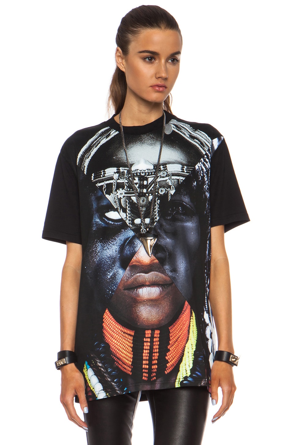 Image 1 of Givenchy Multi Portrait Cotton Tee in Multi