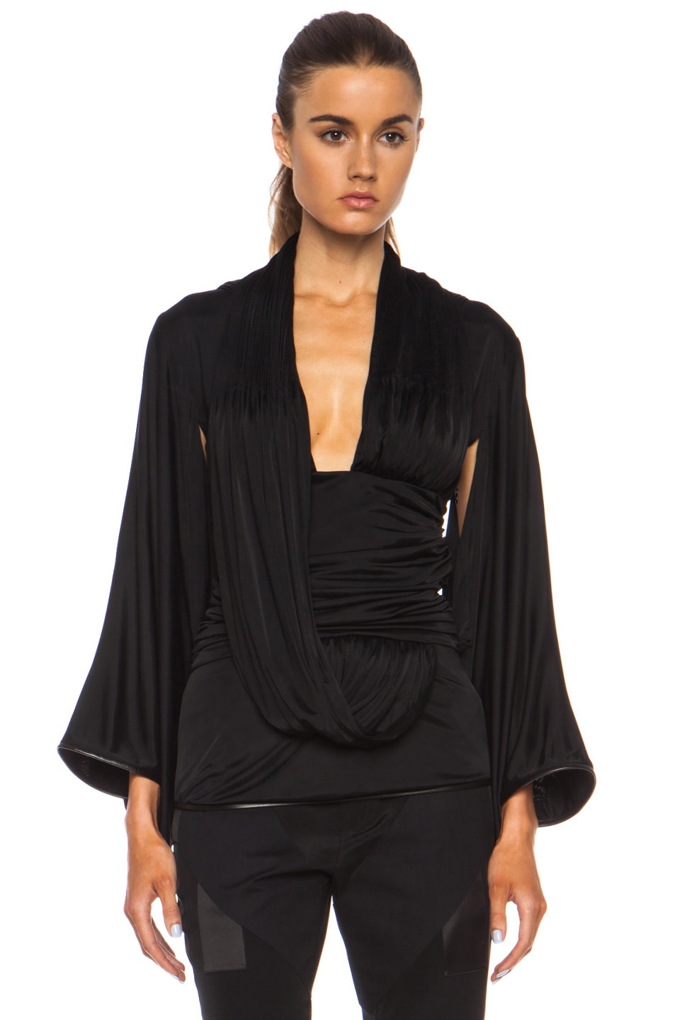 Givenchy Drape Jersey Top in Black | FWRD