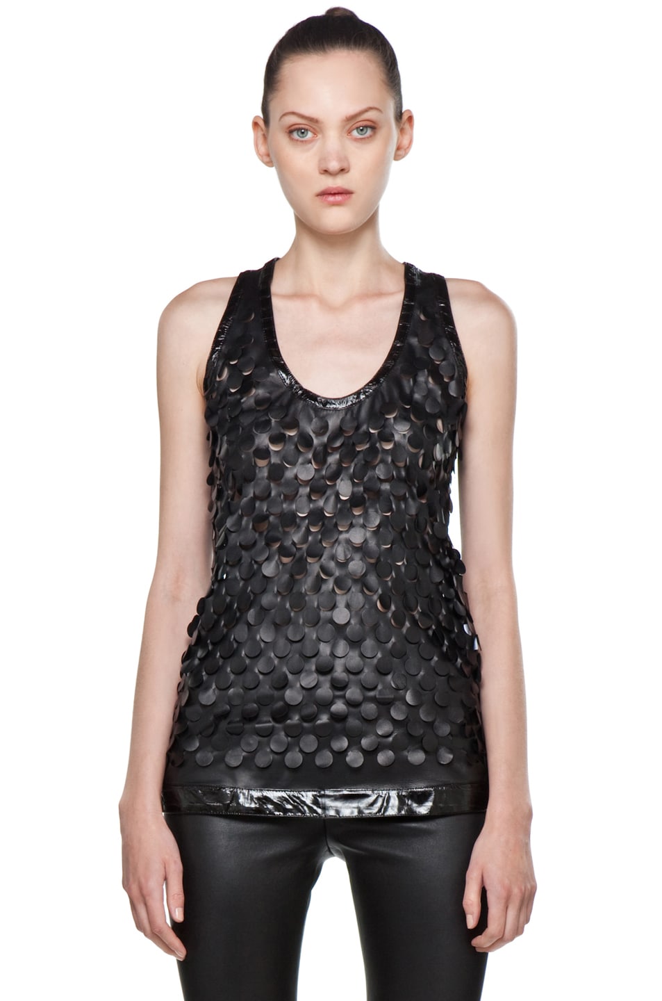 Image 1 of Givenchy Leather Scale Tank in Black