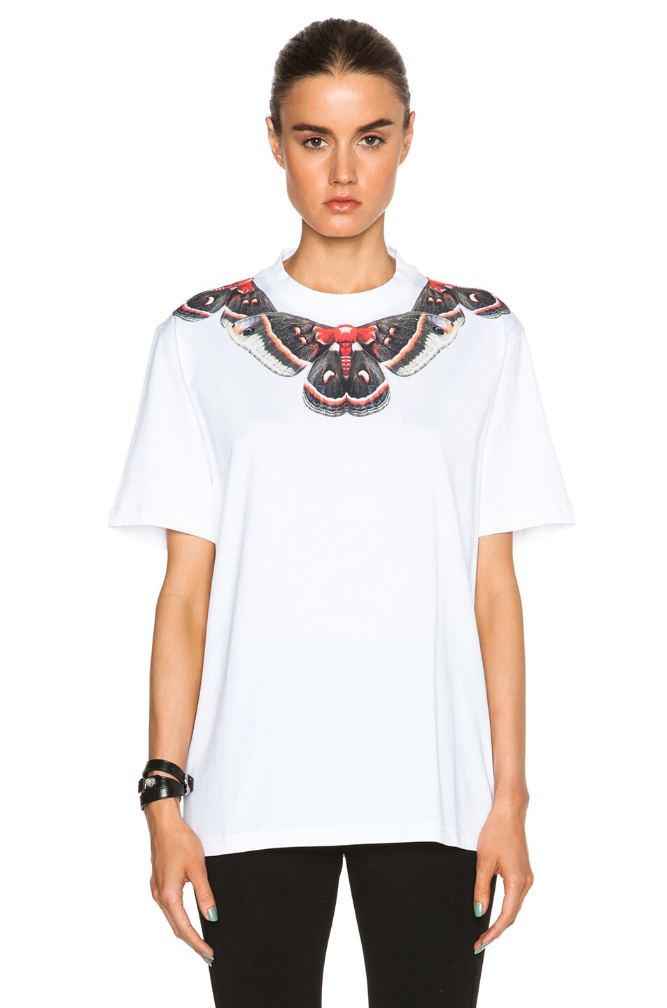 Image 1 of Givenchy Butterfly Neck Tee in White