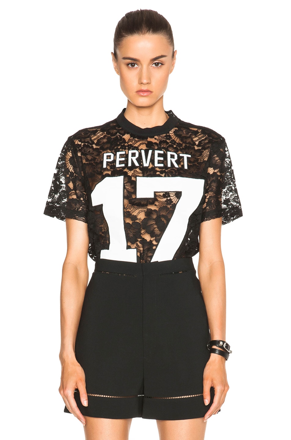 Image 1 of Givenchy Lace Pervert 17 Tee in Black