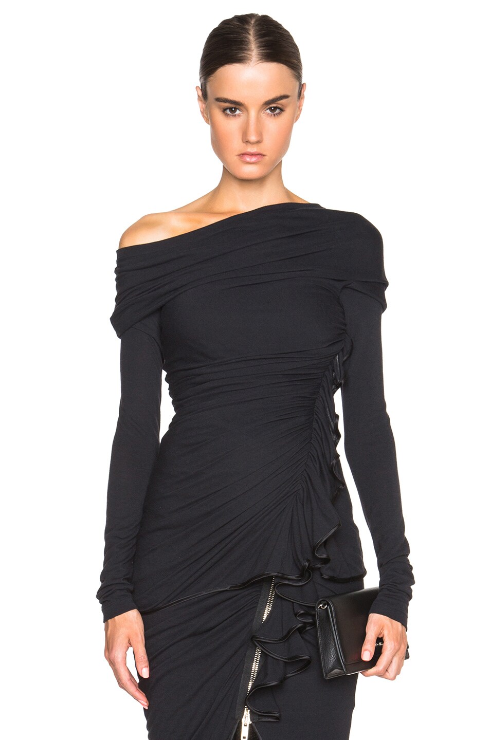Image 1 of Givenchy Jersey Viscose Ruffle Top in Black