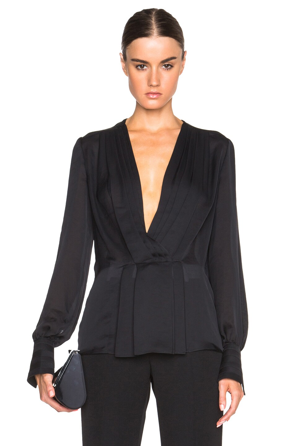 Image 1 of Givenchy Technical Charmeuse Blouse in Black