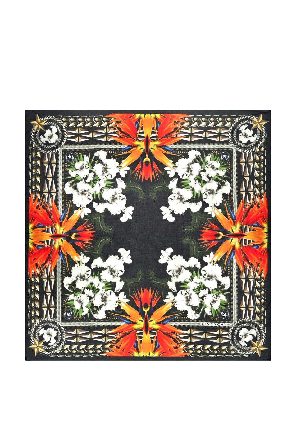Image 1 of Givenchy Birds of Paradise Flowers Scarf in Black & White