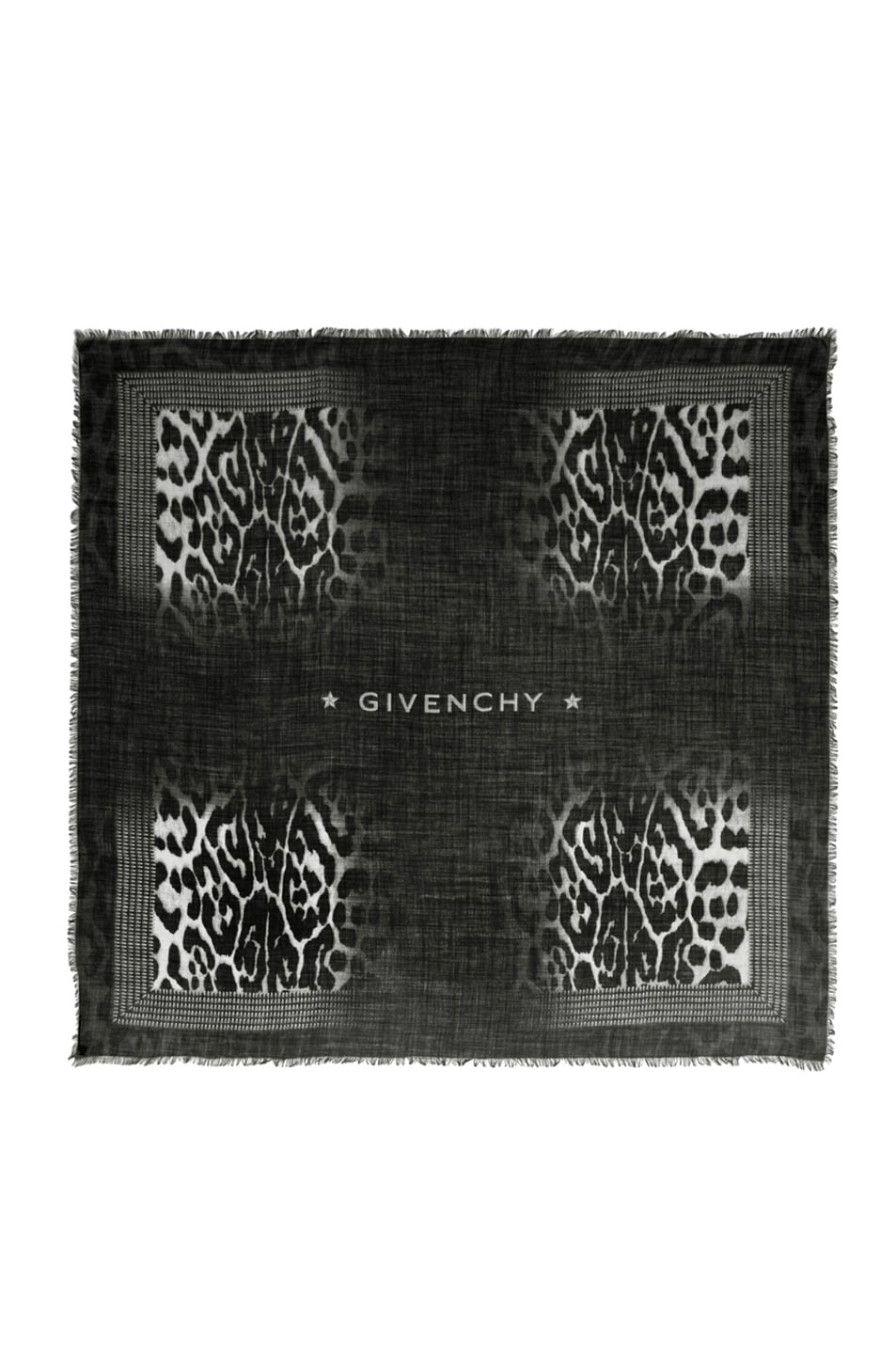 Image 1 of Givenchy Shaded Leopard Wool Scarf in Black