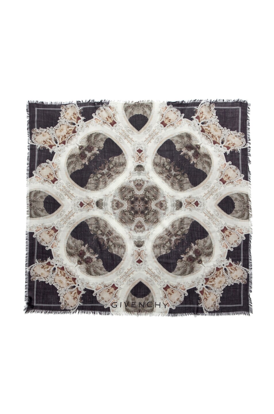 Image 1 of Givenchy Gothic Print Scarf in Black