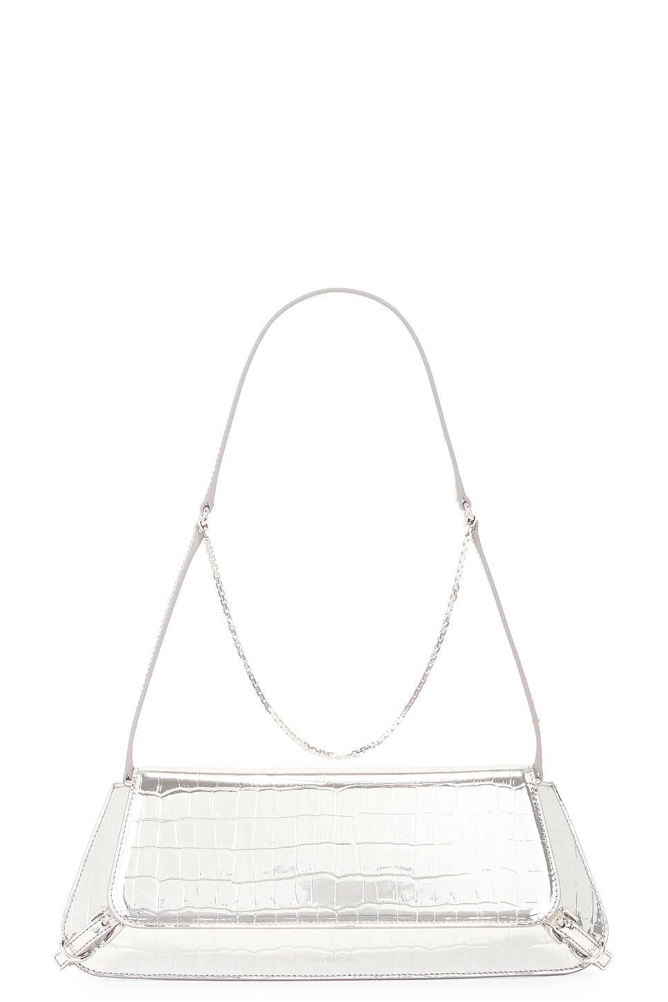 Shop Givenchy Voyou East West Clutch In Light Silvery