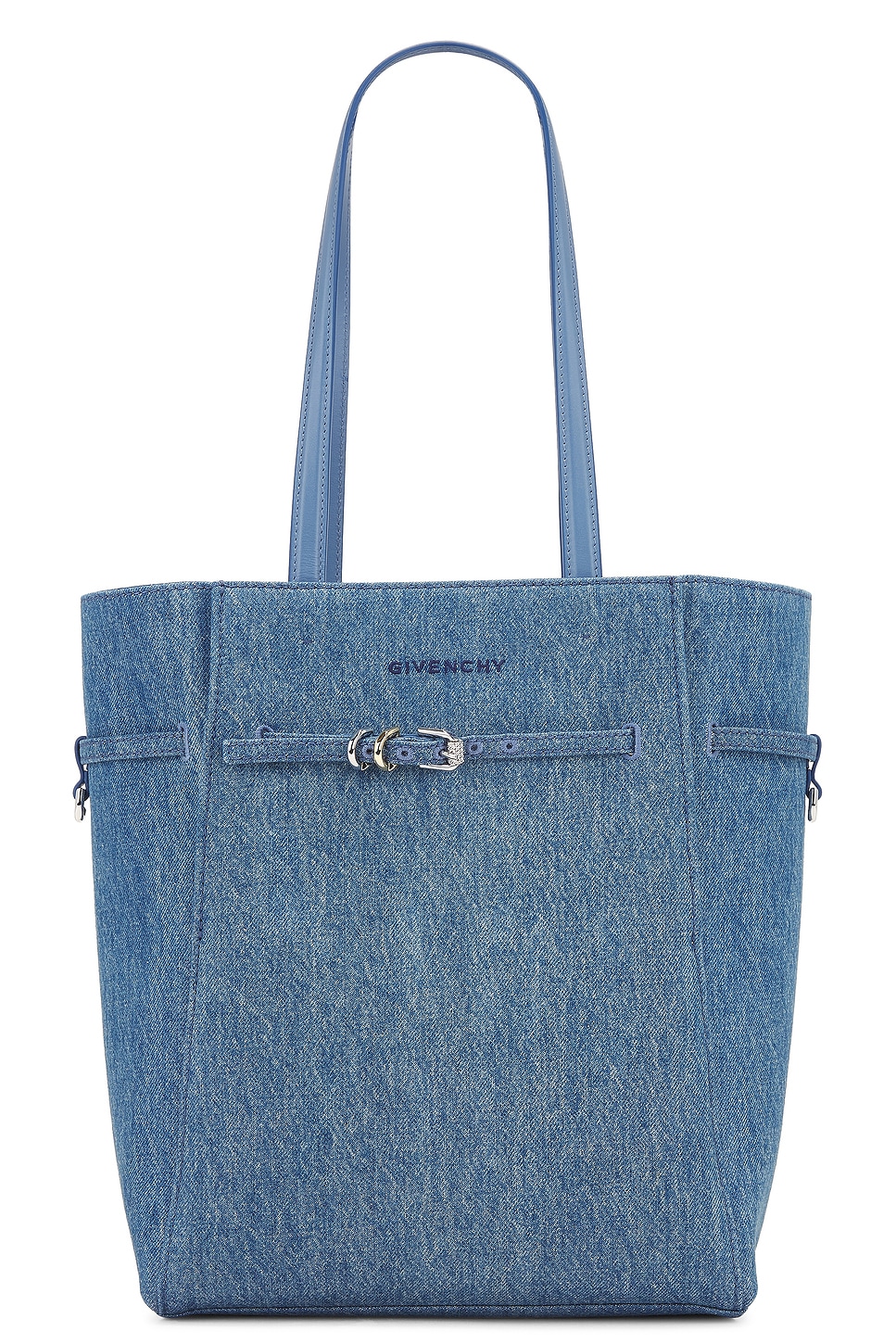 Small Voyou North South Tote Bag in Blue