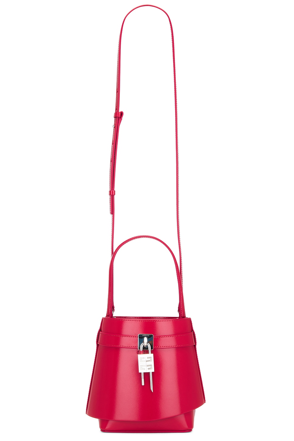 Shop Givenchy Shark Lock Bucket Bag In Red