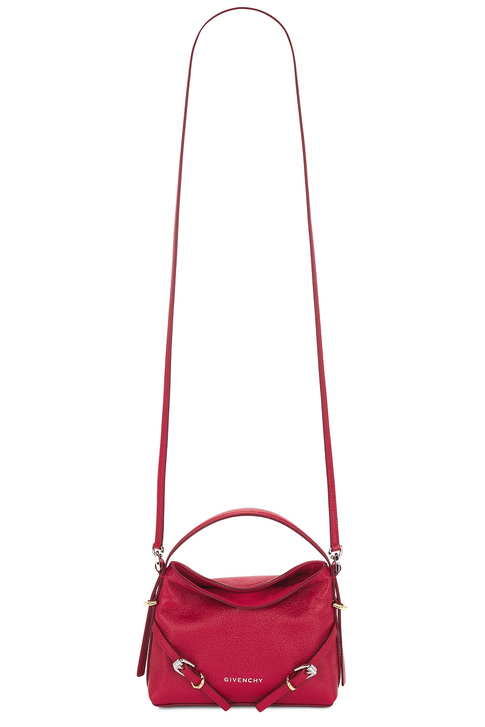 Shop Givenchy Nano Voyou Bag In Vermillion