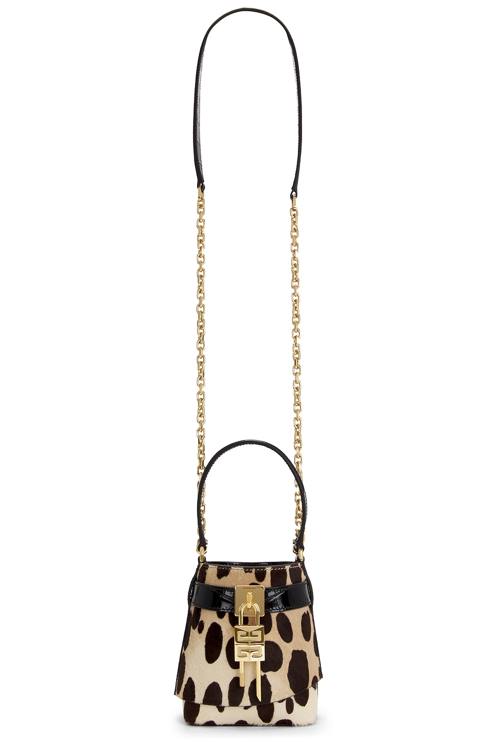 Micro Shark Lock Bucket Bag in Black