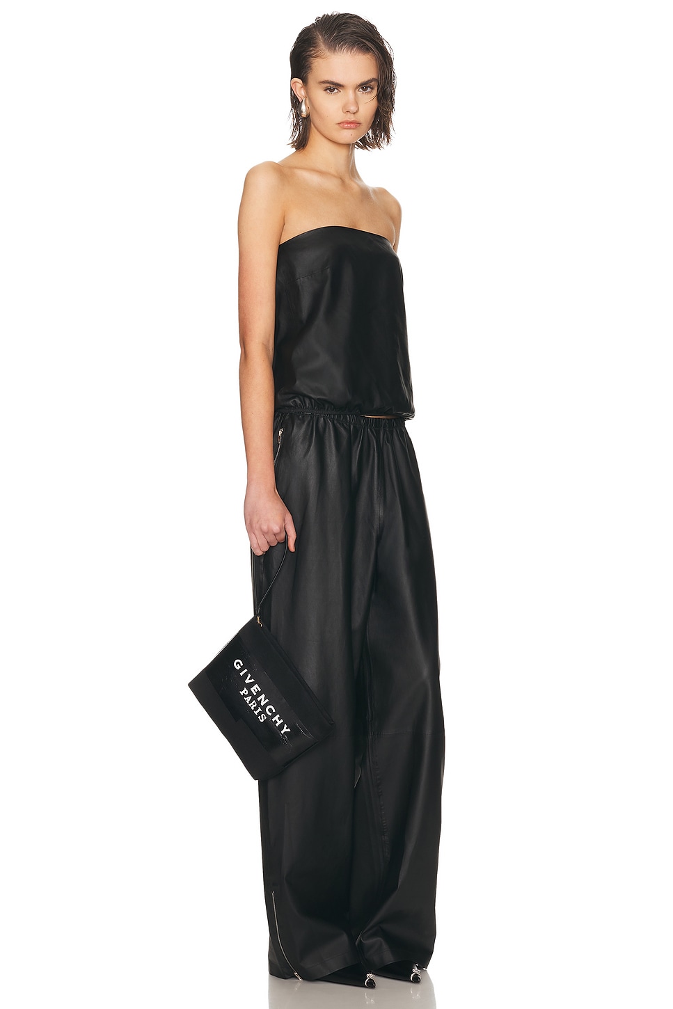 Givenchy Tape Small Clutch Bag Rectangular Wrist Strap In Black