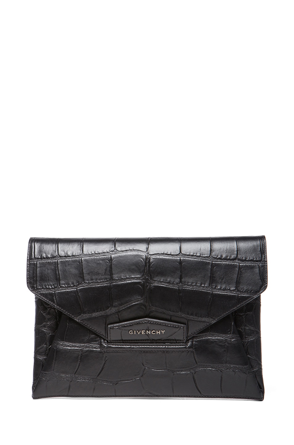Image 1 of Givenchy Medium Stamped Croc Antigona Envelope in Black