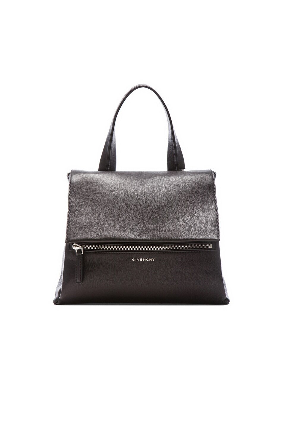 Image 1 of Givenchy Waxy Leather Medium Pandora Pure Flap Bag in Black