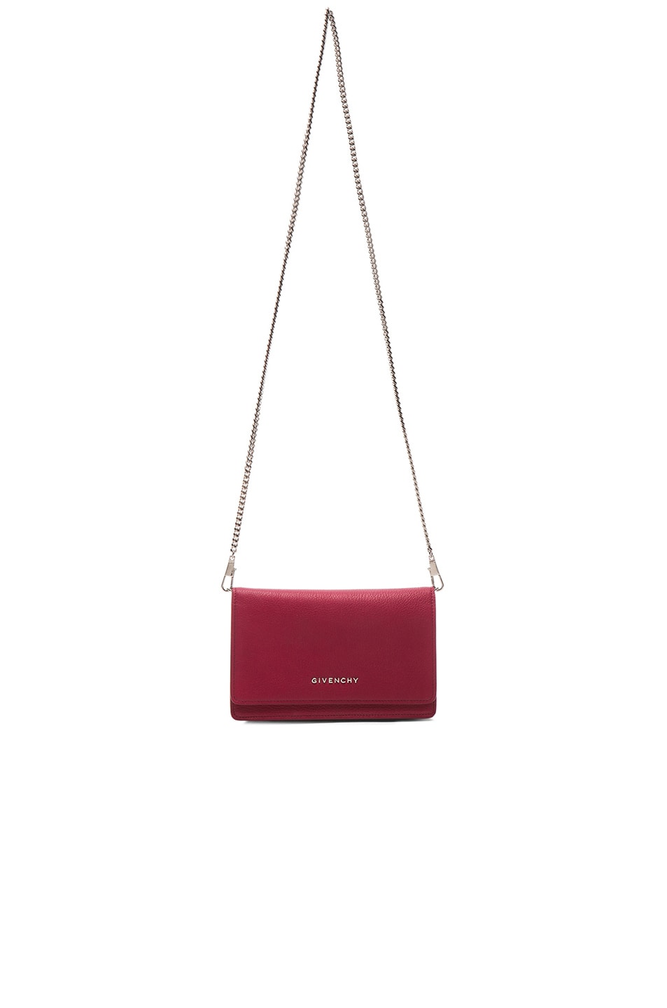 Image 1 of Givenchy Leather Chain Wallet in Cherry