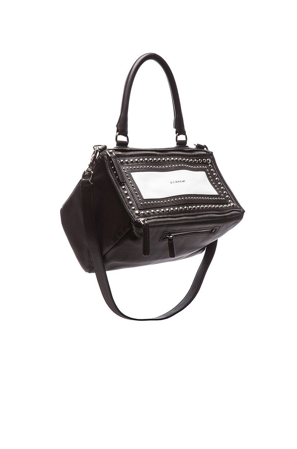 Image 1 of Givenchy Medium Canvas and Waxy Leather Pandora in Black & White