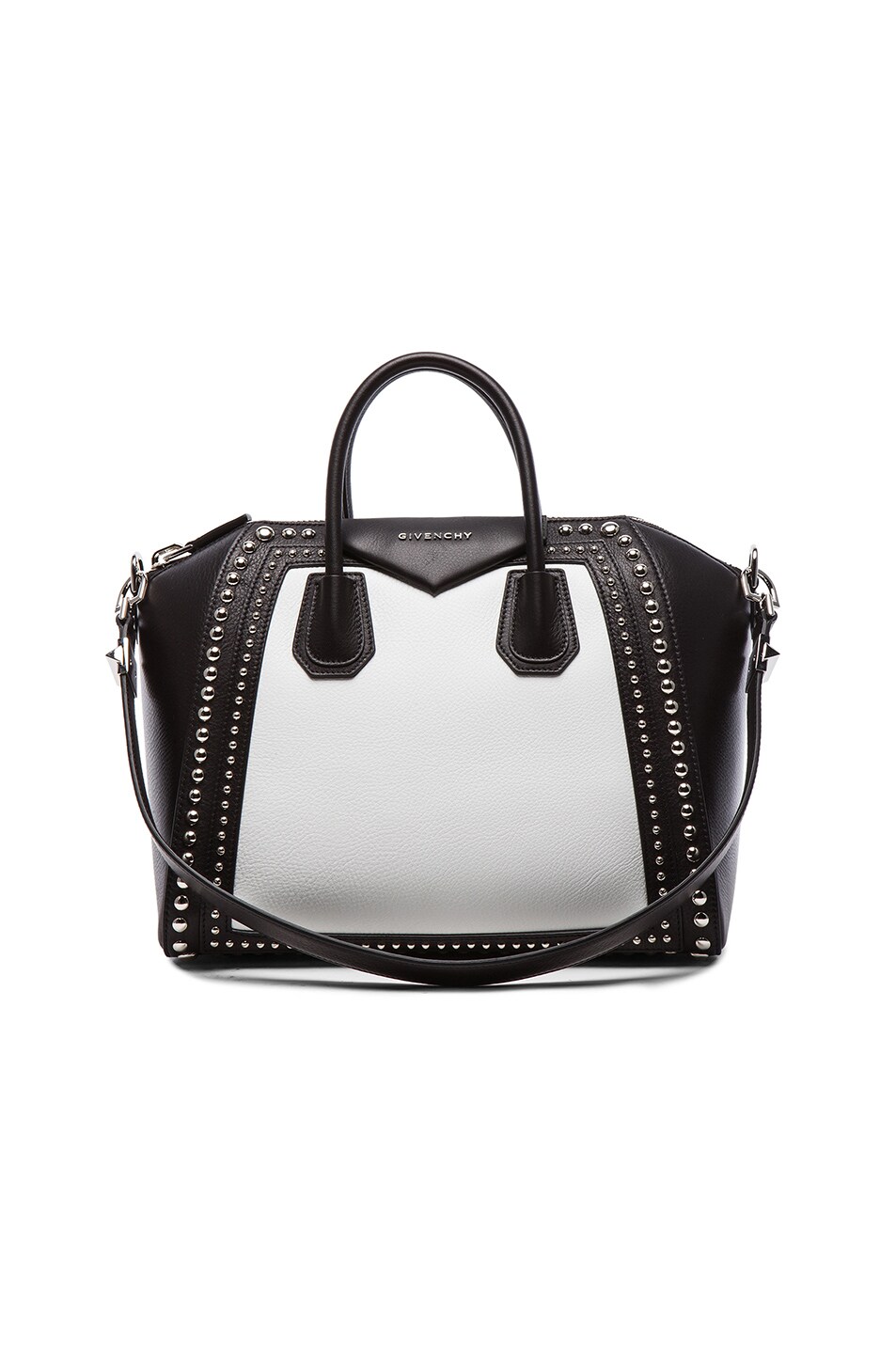 Image 1 of Givenchy Medium Canvas and Waxy Leather Antigona in Black & White