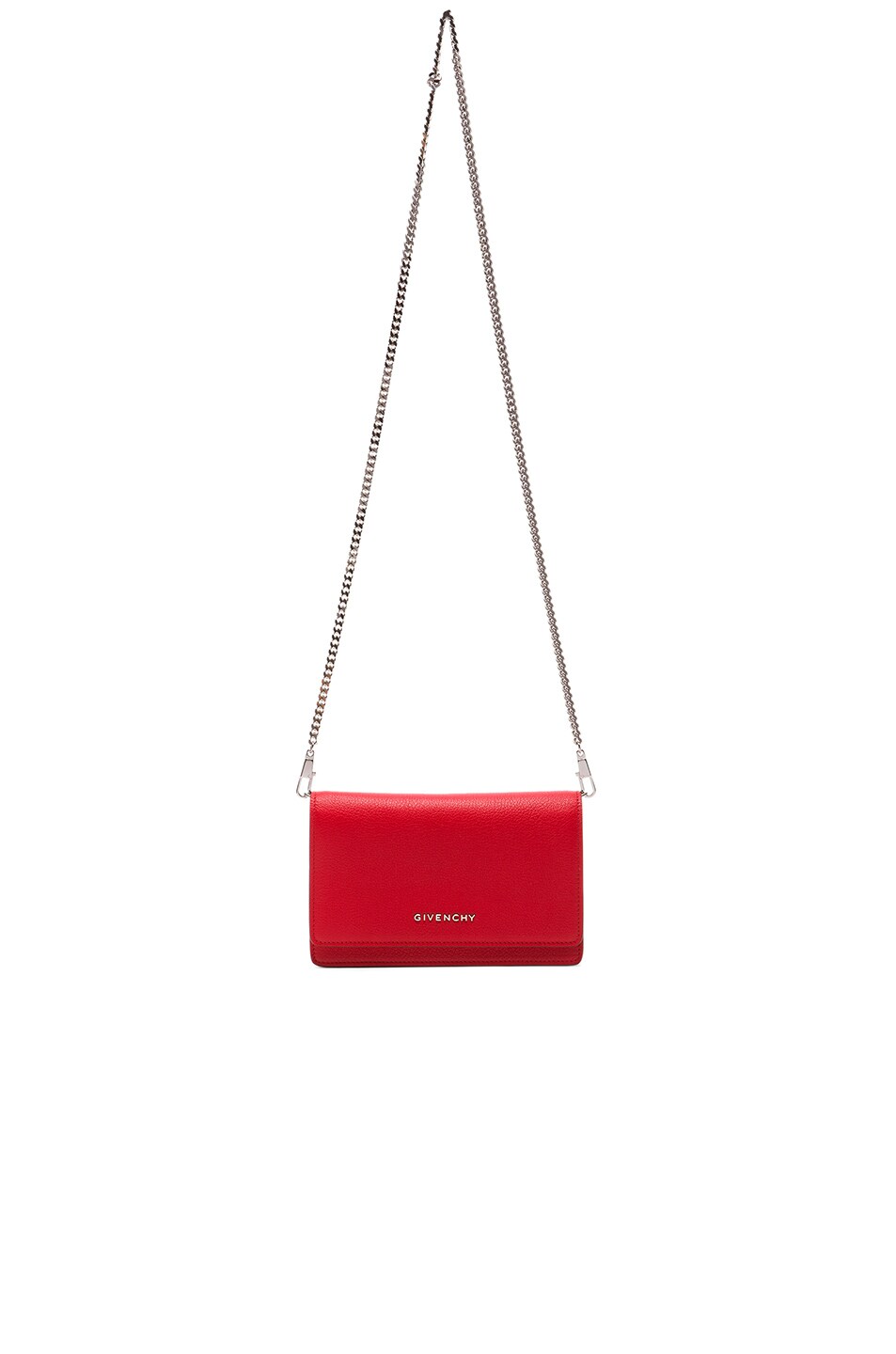 Image 1 of Givenchy Pandora Chain Wallet in Medium Red