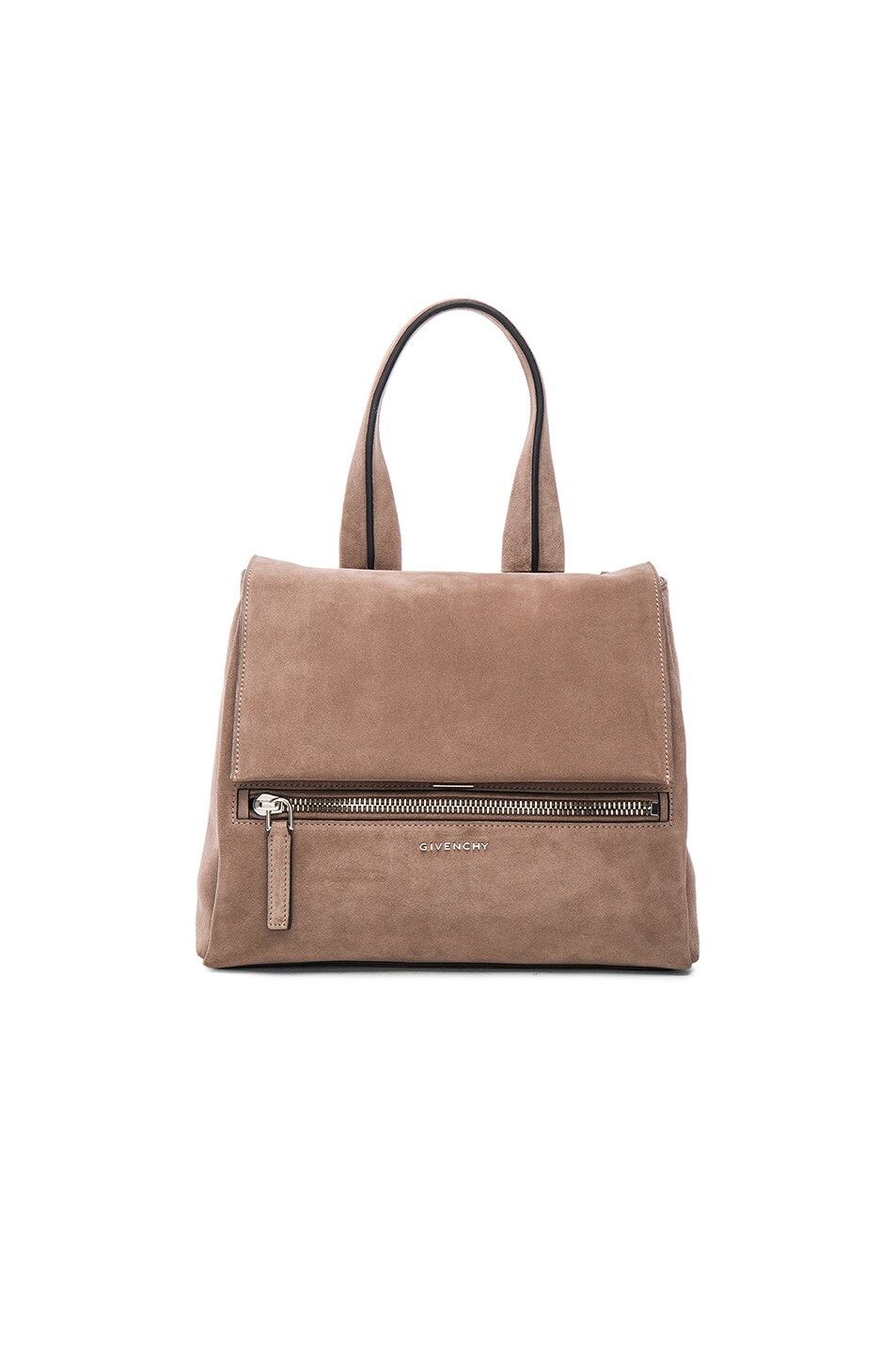 Image 1 of Givenchy Small Suede Pandora Pure Flap Bag in Sand