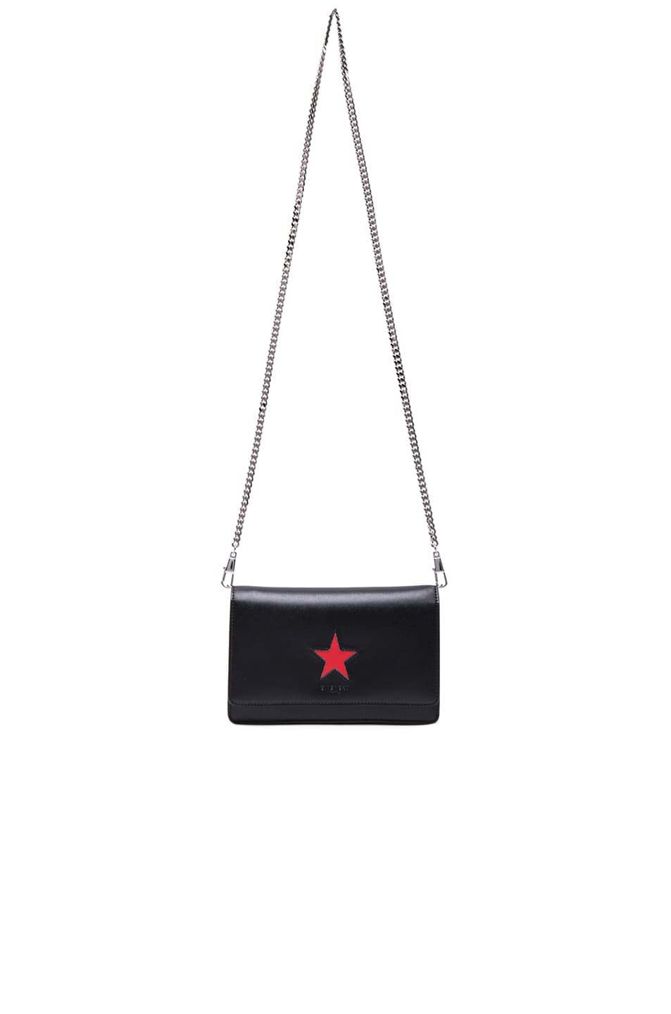 Image 1 of Givenchy Pandora Chain Wallet with Star in Black & Red