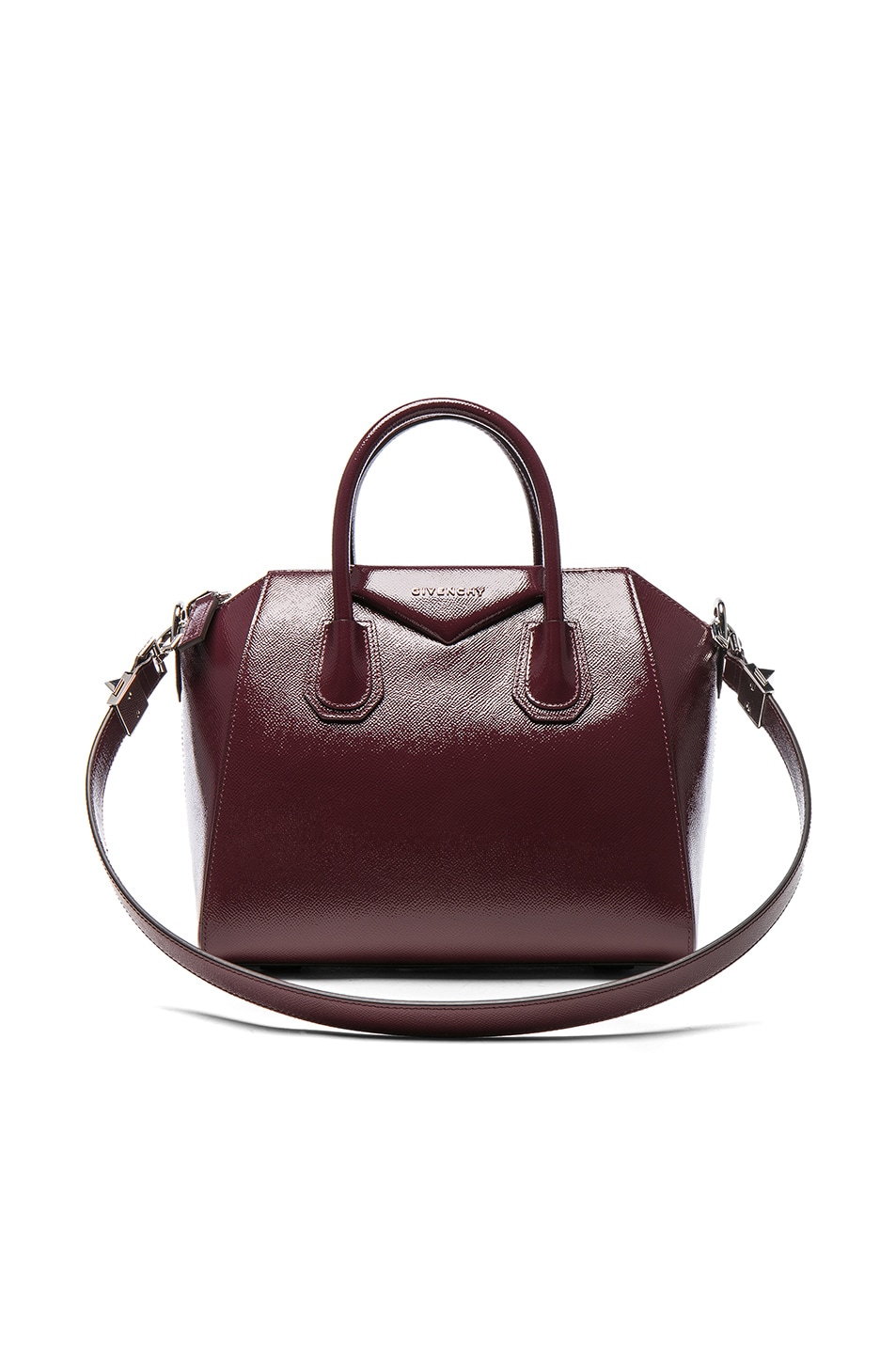 Image 1 of Givenchy Small Patent Leather Antigona in Burgundy