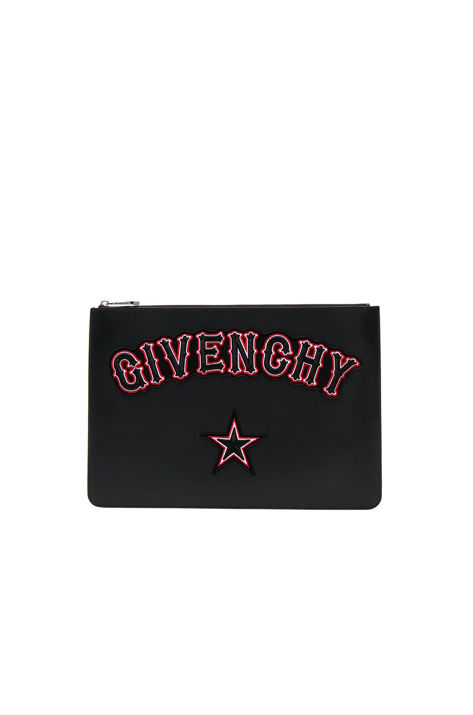 Image 1 of Givenchy Large Gothic Logo Pouch in Black