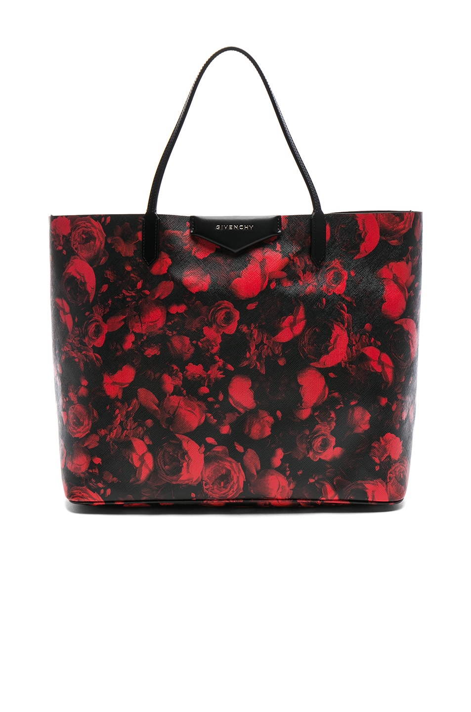 Image 1 of Givenchy Large Floral Printed Antigona Shopping Bag in Red Multicolor
