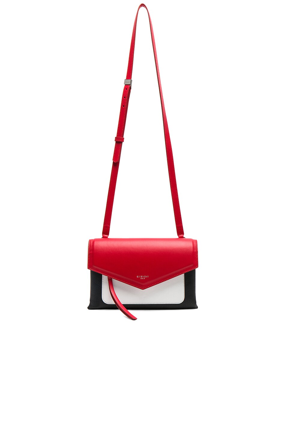 Image 1 of Givenchy Tri Color Duetto Crossbody Flap Bag in Red & Black