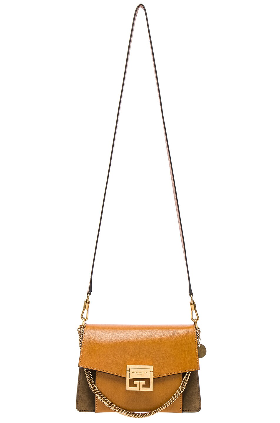 Image 1 of Givenchy Bicolor Small Leather & Suede GV3 in Amber & Mastic