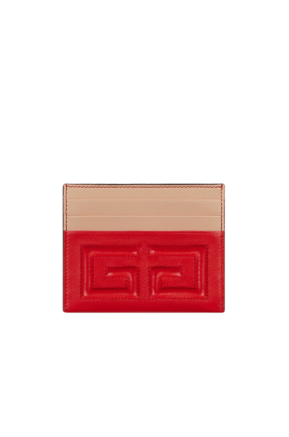 Image 1 of Givenchy Emblem Card Case in Poppy Red