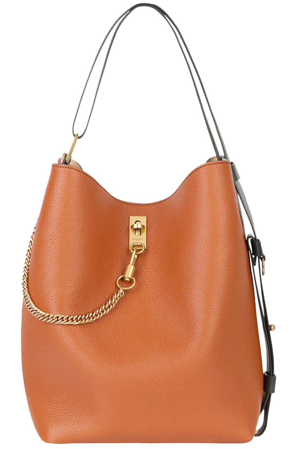 Image 1 of Givenchy Medium Leather GV Bucket Bag in Chestnut