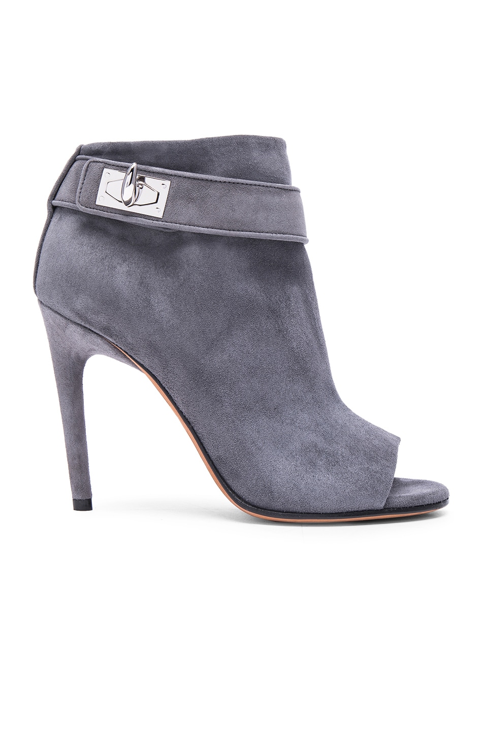 Image 1 of Givenchy Ryka Suede Booties in Dark Grey