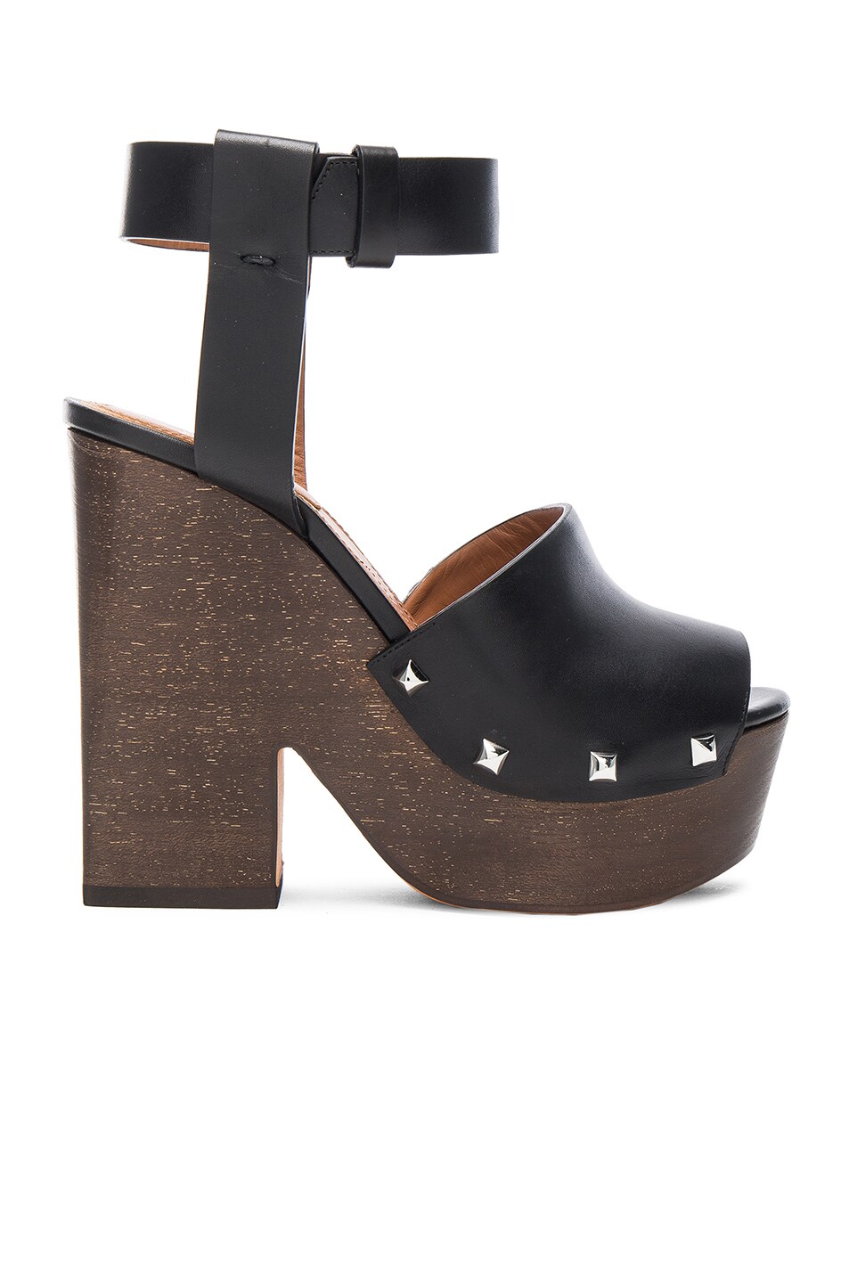 Image 1 of Givenchy Leather Sofia Clog Sandals in Black