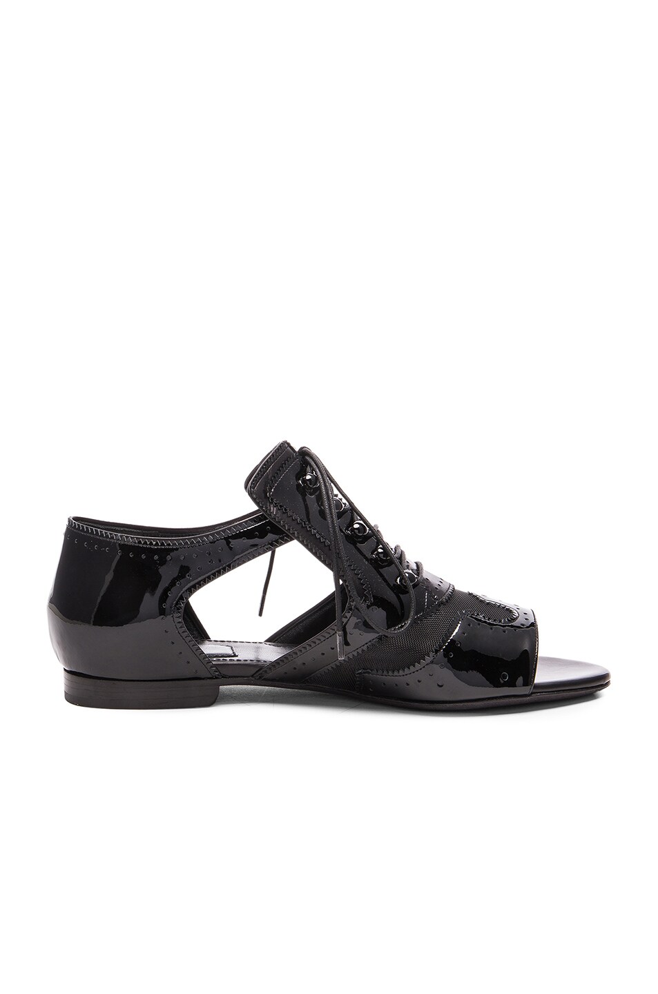 Image 1 of Givenchy Cut Out Patent Leather Flats in Black