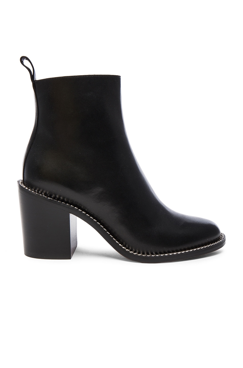 Image 1 of Givenchy Double Chain Leather Booties in Black