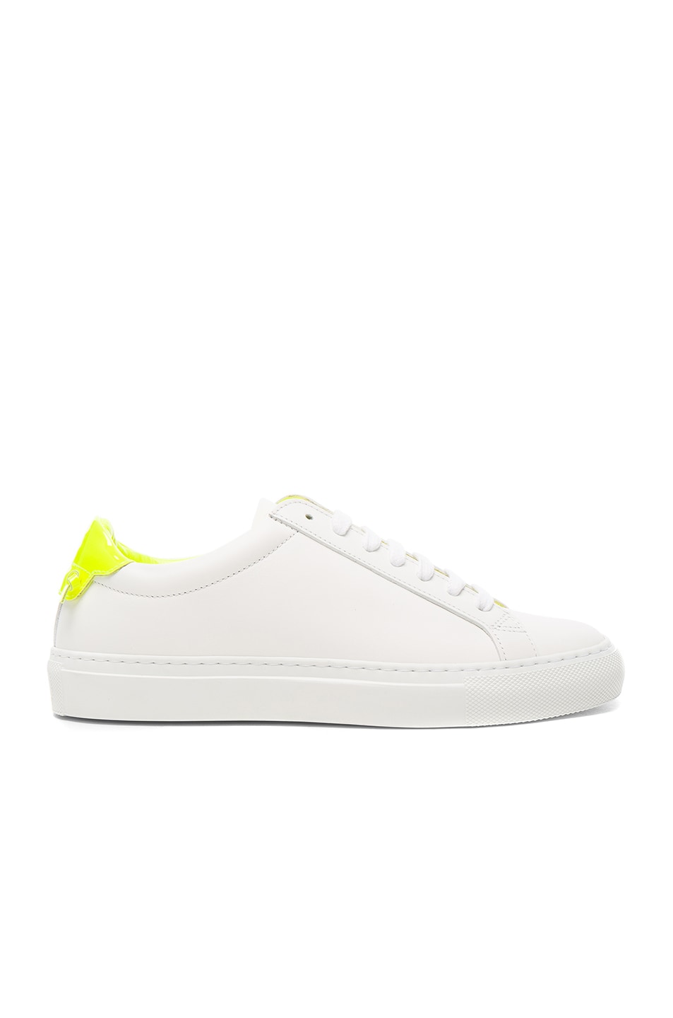Image 1 of Givenchy Leather Urban Street Low Sneakers in White & Yellow