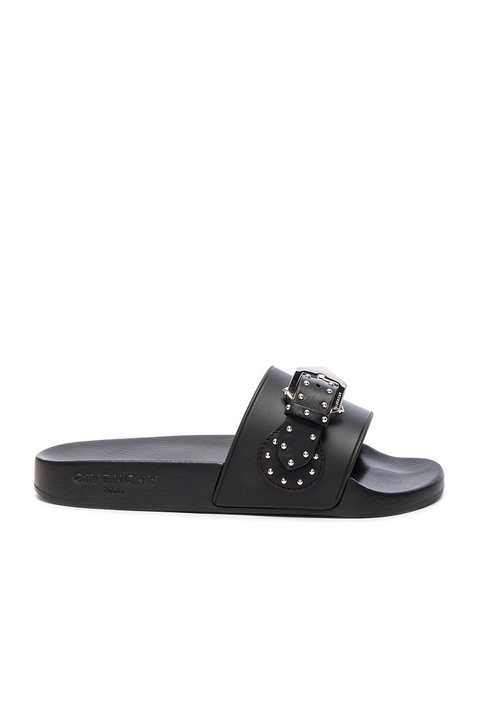 Image 1 of Givenchy Buckle Rubber Slides in Black