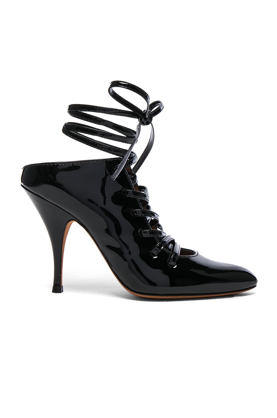 Image 1 of Givenchy Patent Leather Lace Up Heels in Black