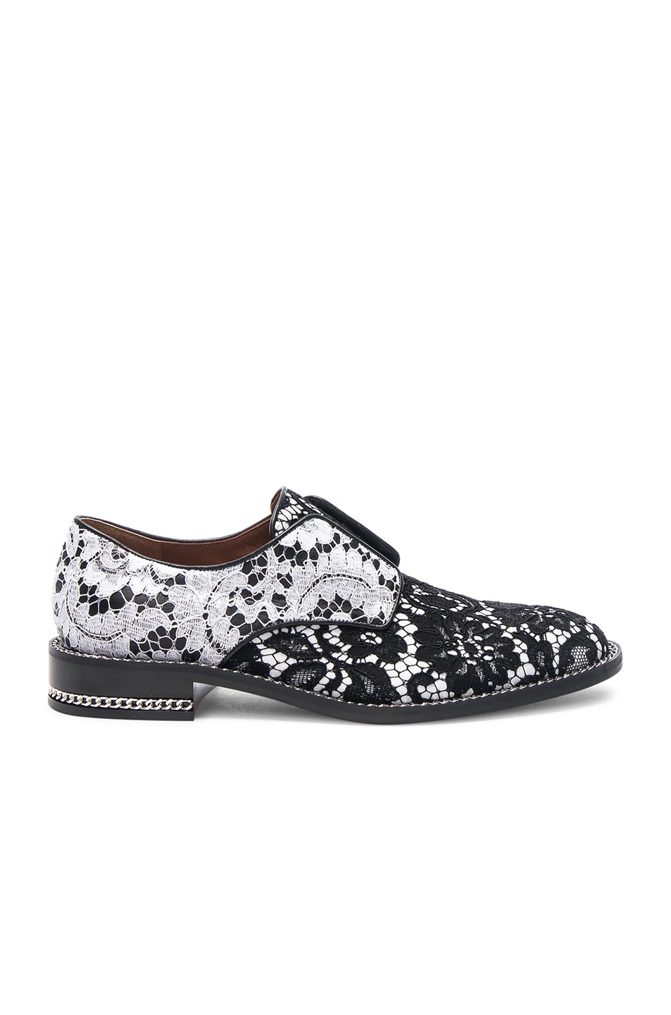 Image 1 of Givenchy Double Chain Lace Derbies in Black & White