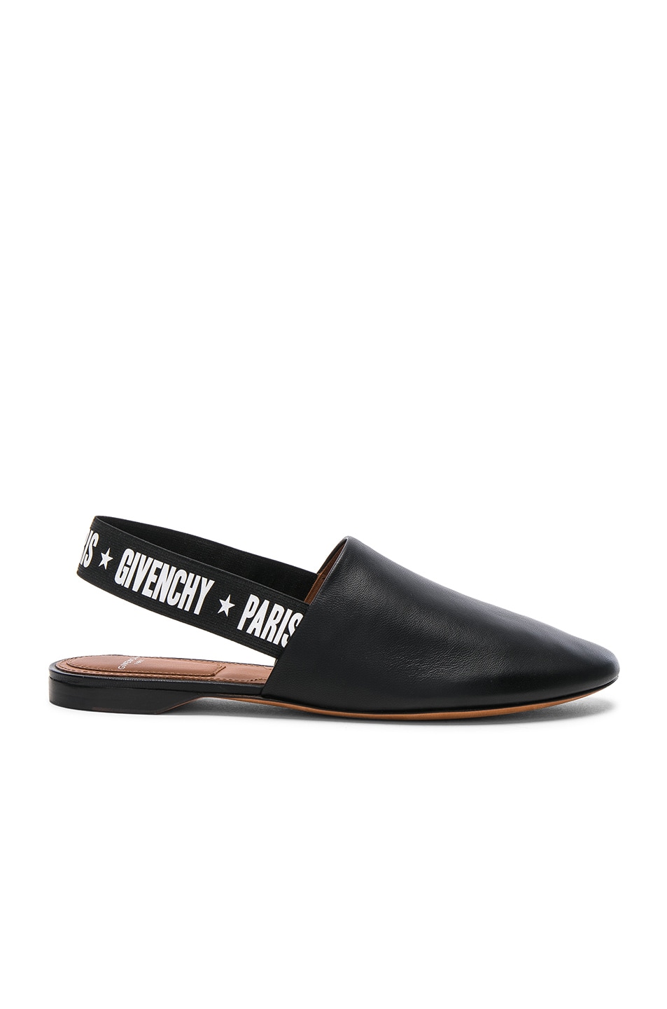 Image 1 of Givenchy Rivington Leather Slingback Flats in Black