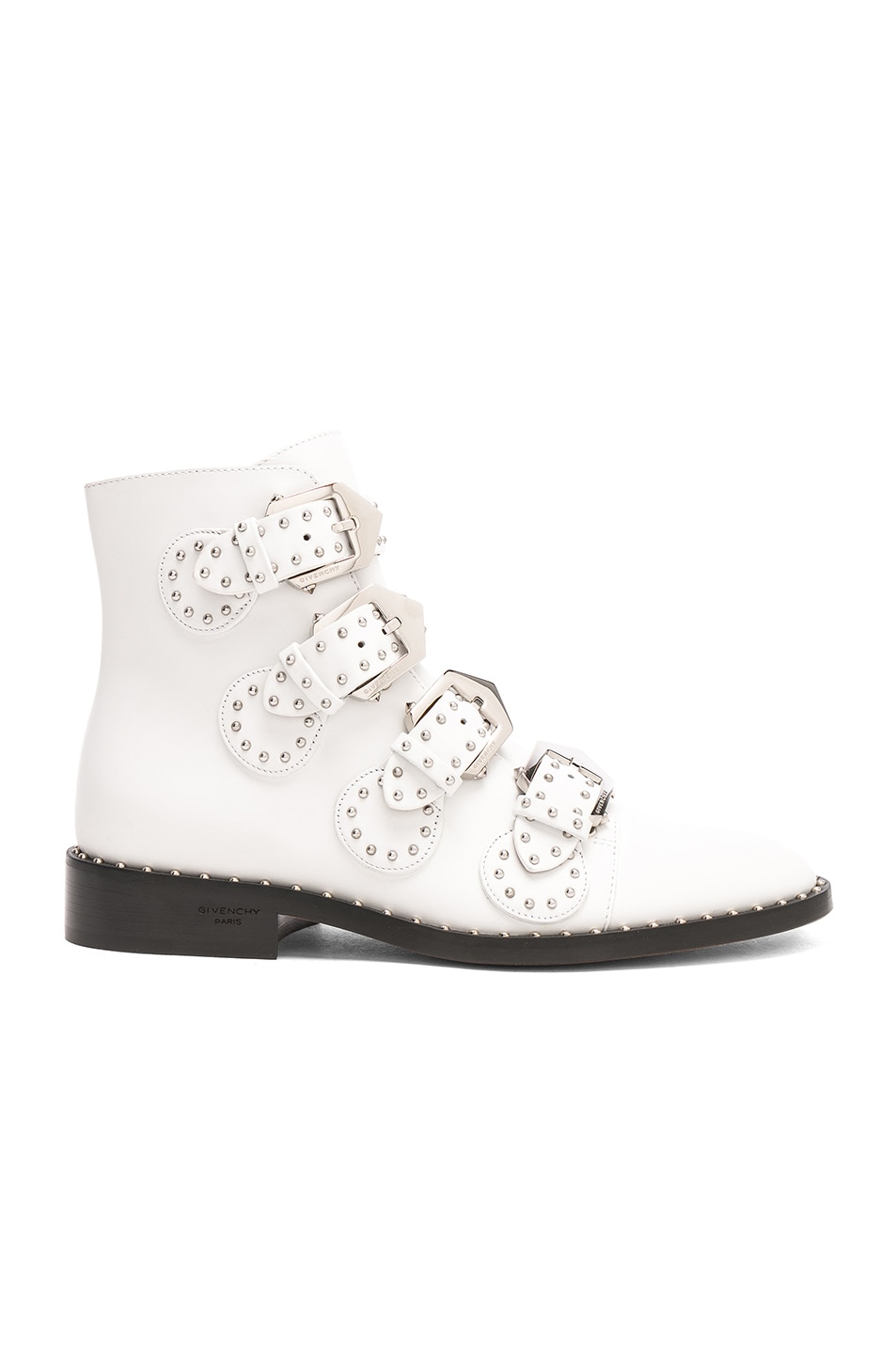 Image 1 of Givenchy Leather Elegant Studded Ankle Boots in White